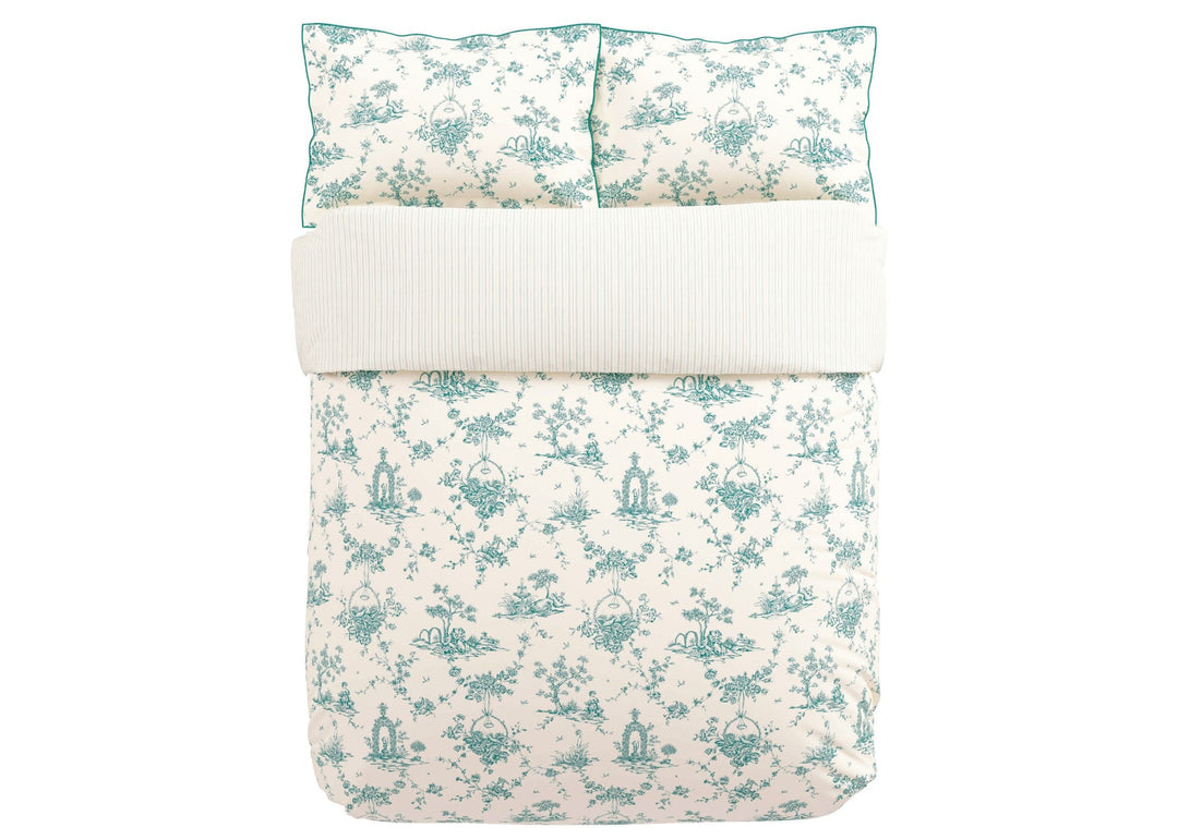 V&amp;A "Garden of Love" Duvet Cover Set in Soft Teal
