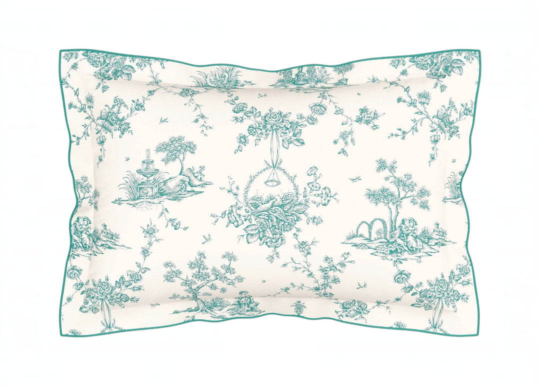 V&amp;A "Garden of Love" Duvet Cover Set in Soft Teal