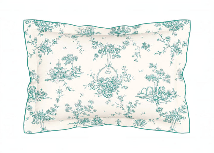 V&amp;A "Garden of Love" Duvet Cover Set in Soft Teal