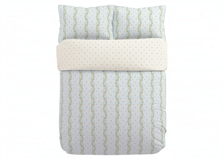 V&amp;A "Spitalfields Rose" Duvet Cover Set in Soft Teal