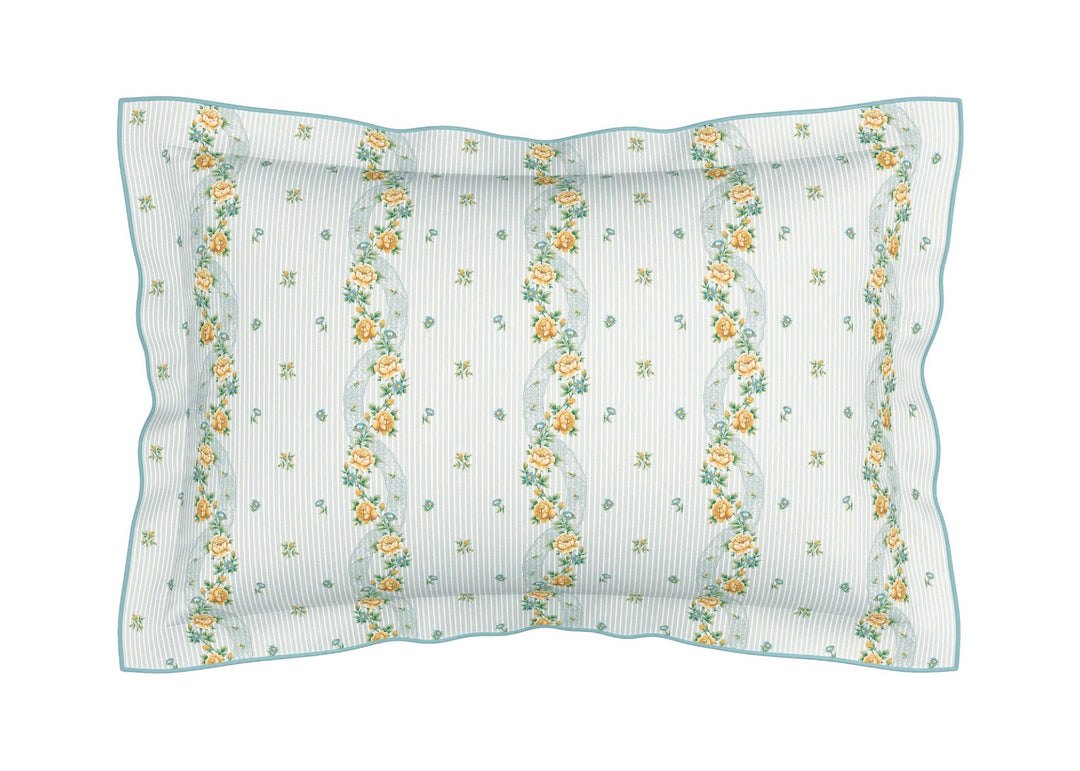 V&amp;A "Spitalfields Rose" Duvet Cover Set in Soft Teal