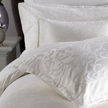 Christy "Venice" Jacquard Duvet Cover Sets in White