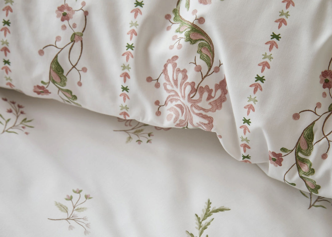 Historic Royal Palaces "Waistcoat Stripe" Duvet Cover Set in Clay Pink