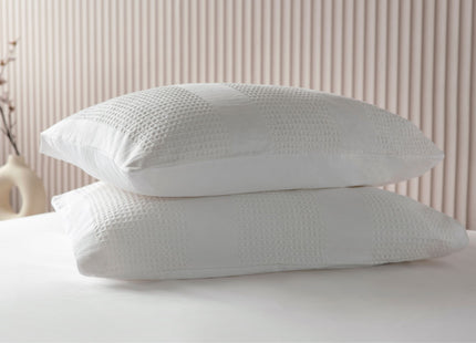 Belledorm "Waffle Stripe" Duvet Cover Set in Off White