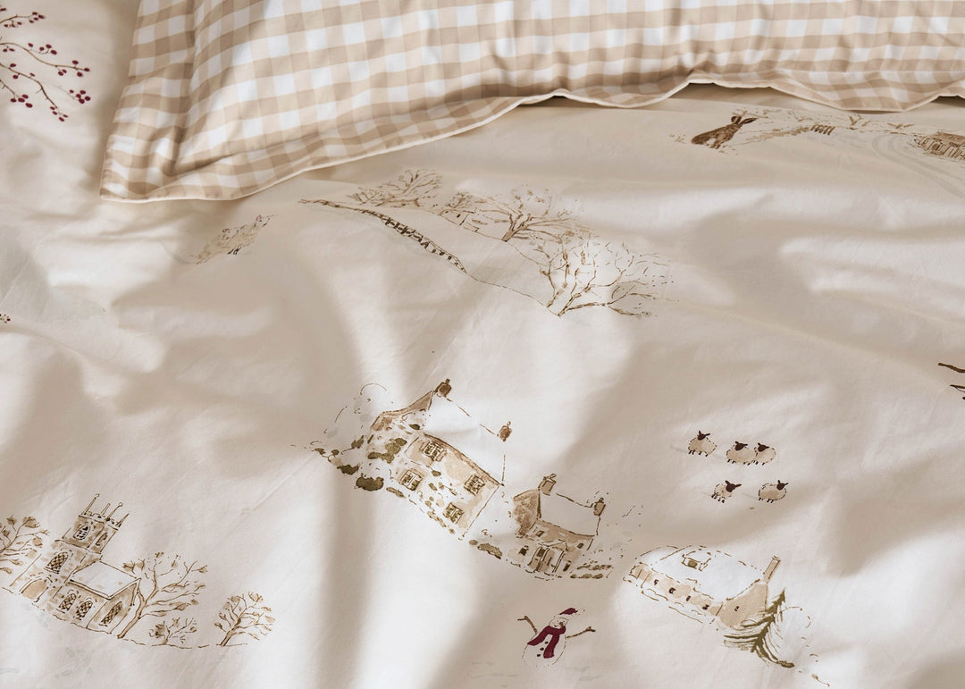 Sophie Allport "Winter Scene" Duvet Cover Set in Off White