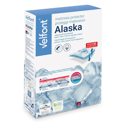 Velfont "Alaska" 100% Thermo-regulating Mattress Protector in White
