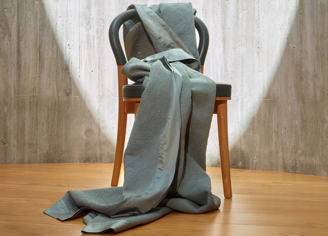 Amalia "Aura" Matelasse Bedspread & Square Oxford Pillowcase in Pewter