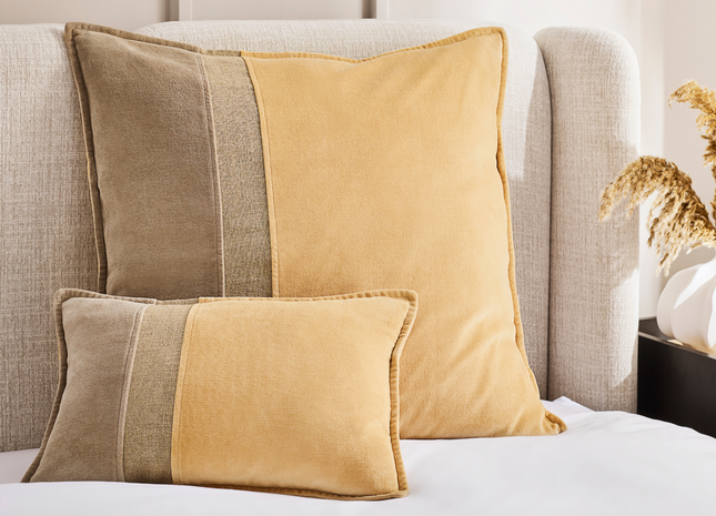 Christy "Antibes" Decorative Filled Cushion in Camel