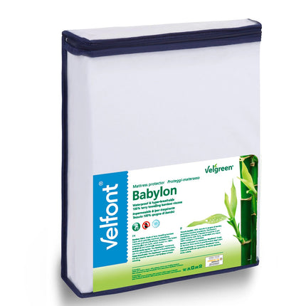 Velfont "Babylon" Bamboo Mattress Protector in White