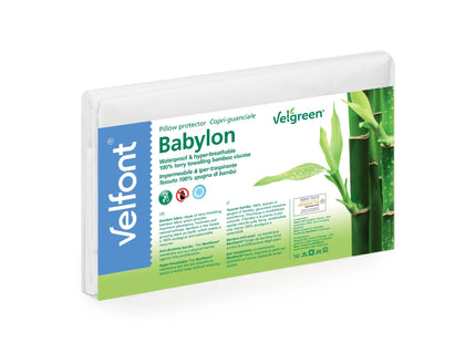 Velfont "Babylon" Bamboo Pillow Protector in White