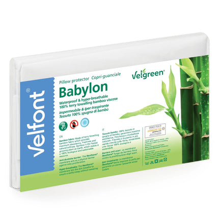 Velfont "Babylon" Bamboo Pillow Protector in White