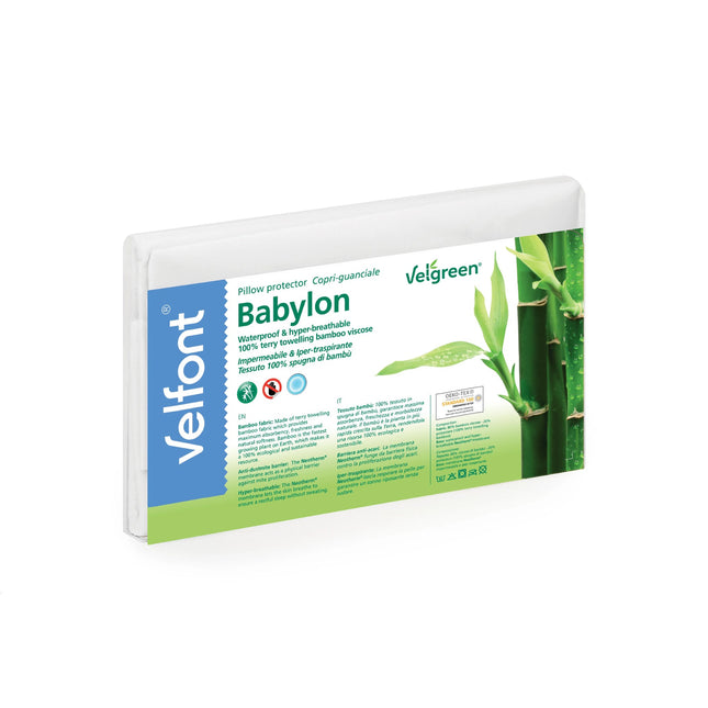 Velfont "Babylon" Bamboo Pillow Protector in White