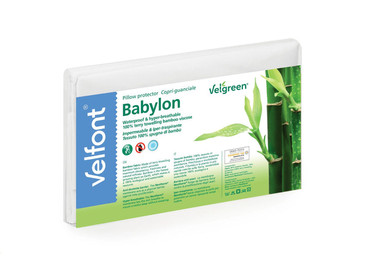 Velfont "Babylon" Bamboo Pillow Protector in White