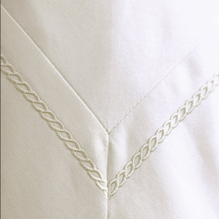Linen Obsession "LO Opulent Embroidery" 500TC Egyptian Cotton Sateen in Ivory