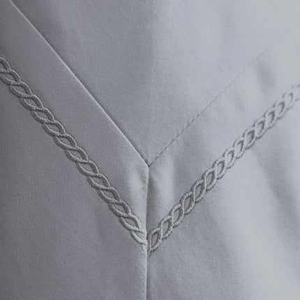 Linen Obsession "LO Opulent Embroidery" 500TC Egyptian Cotton Sateen in Silver