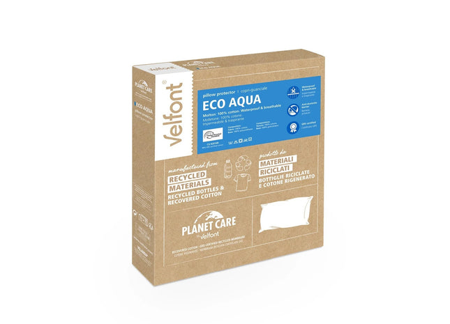 Velfont "Eco Aqua" Recycled Cotton Mattress Protector in White