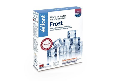 Velfont "Frost" 100% cotton Thermo-regulating pillow Protector in White