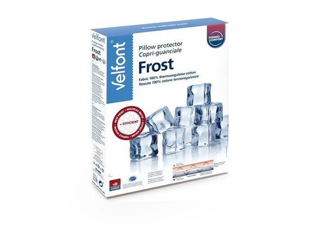 Velfont "Frost" 100% cotton Thermo-regulating pillow Protector in White