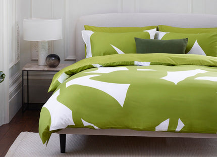 Jasper Conran "Floral Leaf Print" Duvet Cover Set in Spinach Green