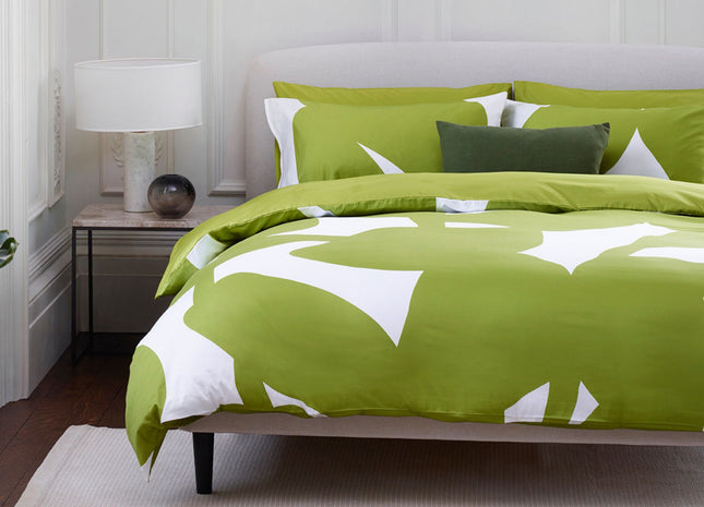 Jasper Conran "Floral Leaf Print" Duvet Cover Set in Spinach Green