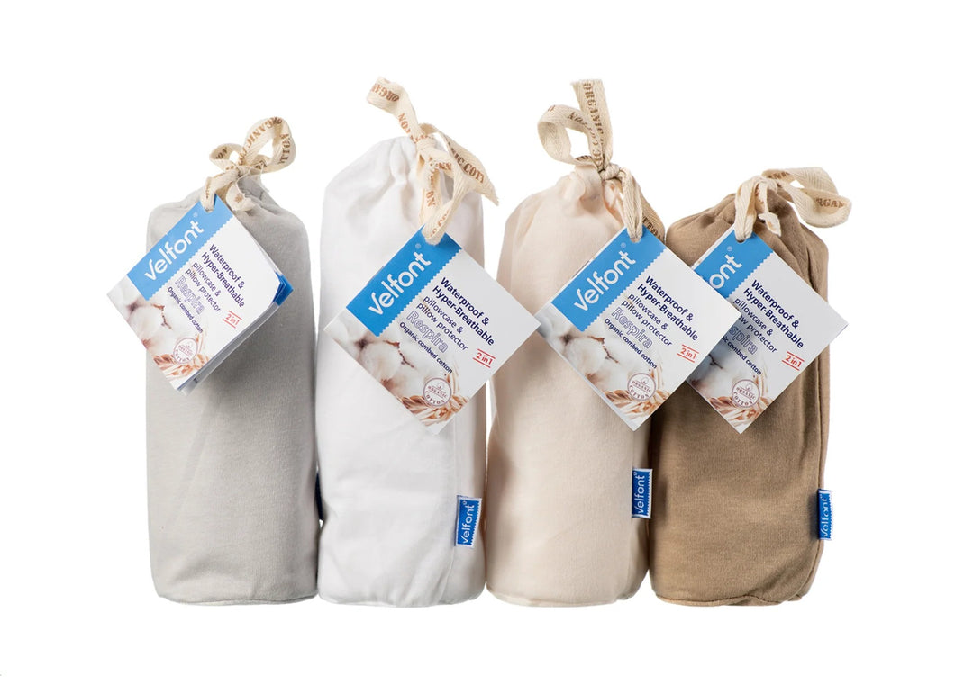 Velfont 100% Organic Cotton "Respira" Waterproof Pillow Protector