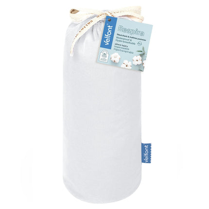 Velfont "Respira" 100% Organic Cotton Fitted Sheets in White