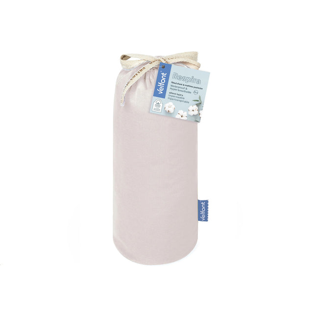 Velfont "Respira" 100% Organic Cotton Fitted Sheets in Cream