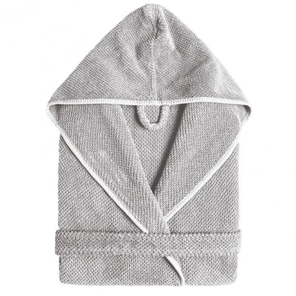 Graccioza "Bee Waffle" Kimono Bathrobe in Silver