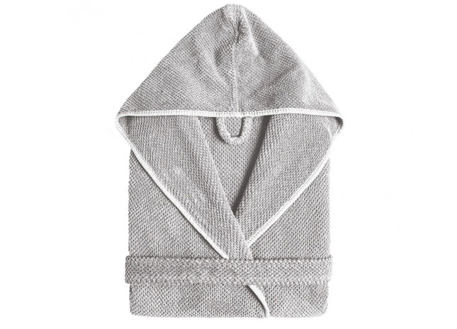 Graccioza "Bee Waffle" Kimono Bathrobe in Silver