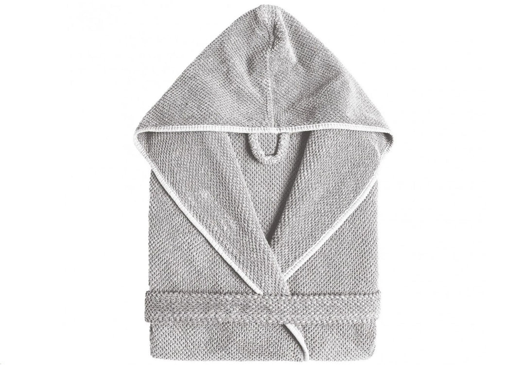 Graccioza "Bee Waffle" Kimono Bathrobe in Silver