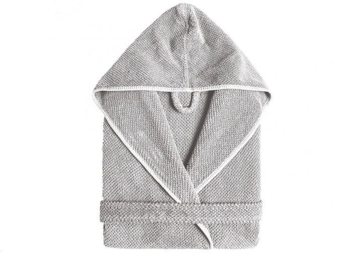 Graccioza "Bee Waffle" Kimono Bathrobe in Silver