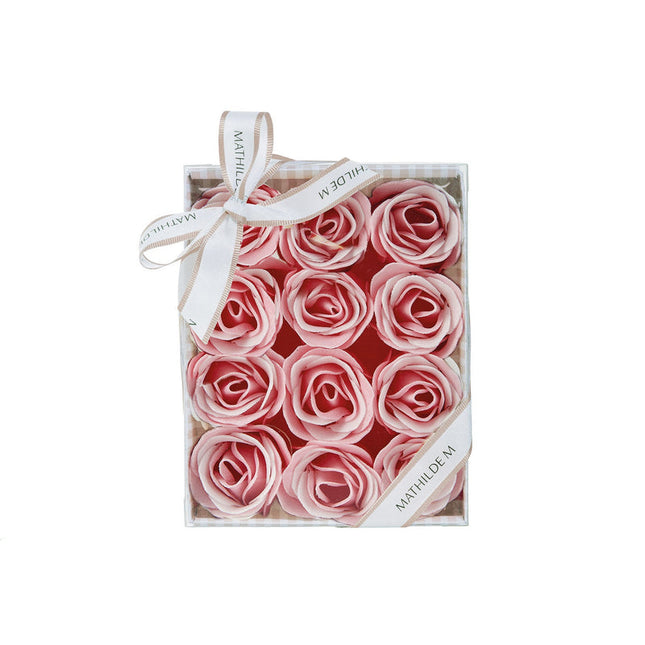 Mathilde "Rose Fragrance" Set of 12 roses in pink and white soap