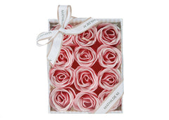 Mathilde "Rose Fragrance" Set of 12 roses in pink and white soap