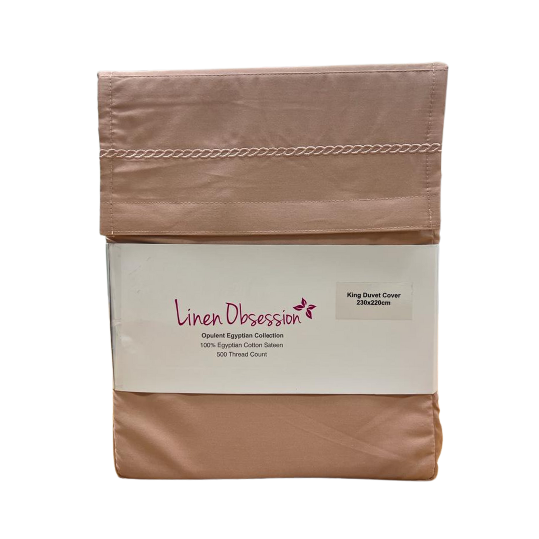 Linen Obsession "LO Opulent Embroidery" 500TC Egyptian Cotton Sateen in Blush