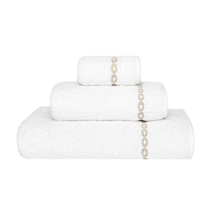 Graccioza "Arcadia" Bath Towels Collection in White/Fog