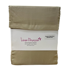 Linen Obsession "Opulent Egyptian" 500 Thread Count Cotton Sateen Plain Dyes in Tan