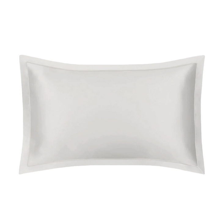 Mayfairsilk "Mulberry Silk" Oyster Grey Oxford Pillowcase with Piping