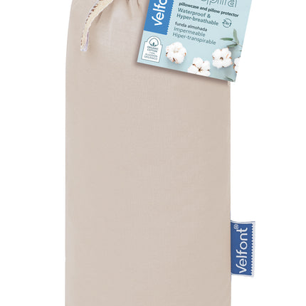 Velfont "Respira Pu" 100% Organic Cotton Waterproof Pillow Protector (Multiple Colours)