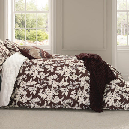 Bedeck of Belfast "Aris" Duvet Cover and Oxford Pillowcase in Mulberry (Burgundy)