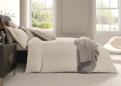 Bedeck of Belfast "Asha" Duvet Cover and Oxford Pillowcase in Chalk