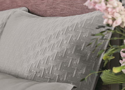 Ted Baker "T" Quilted Bedspread  and Pillow Shams in Silver