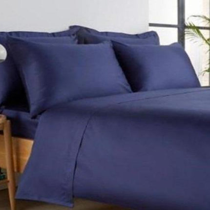 Christy "400 TC Sateen" Plain Dyed Sheets in Colour Navy