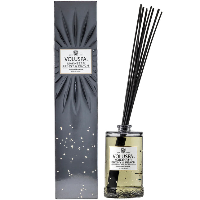 Voluspa "Makassar Ebony & Peach" Fragrance Diffuser with reeds
