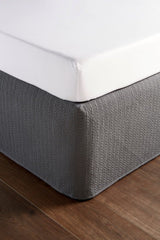 Christy "Amalfi Quilted Bed Skirt" (Valance) in Colour Charcoal