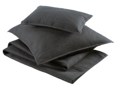 Christy "Amalfi" Quilted Pillow Shams in Charcoal Grey