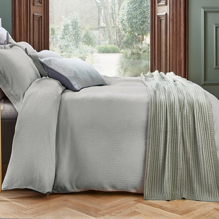 Bedeck of Belfast  "Nika" Duvet Cover and Pillowcase in Silver