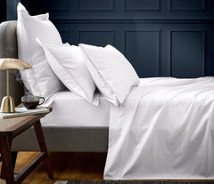 Bedeck of Belfast "600TC Egyptian Cotton Sateen" Plain Dyed Sheet in White