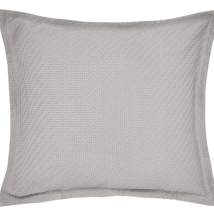 Bedeck of Belfast "Andaz"  Throw, Euro Sham and Cushion in Silver