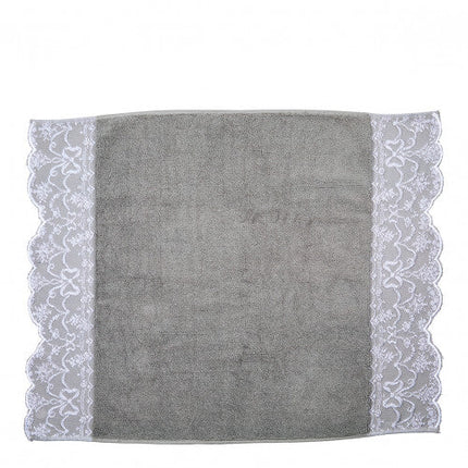 Mathilde "Dentelle Précieuse" Decorative Towels in White & Grey