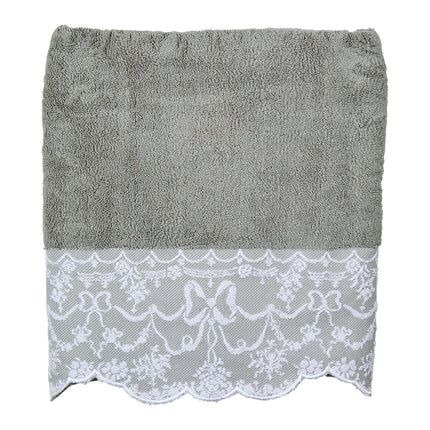 Mathilde "Dentelle Précieuse" Decorative Towels in Grey